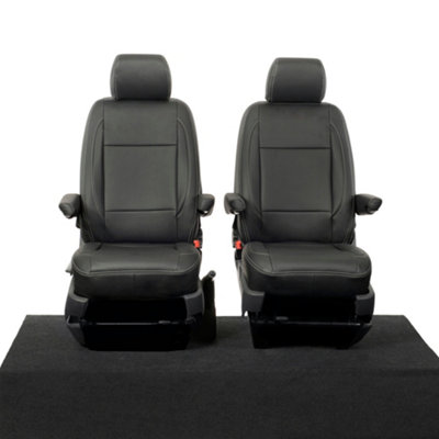 UK Custom Covers Leatherette Front Seat Covers - To Fit VW Transporter T6/T6.1 Sportline Kombi (2015 Onwards)
