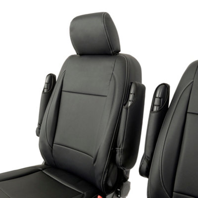 UK Custom Covers Leatherette Front Seat Covers - To Fit VW Transporter T6/T6.1 Sportline Kombi (2015 Onwards)