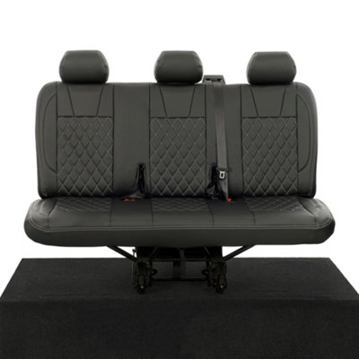 UK Custom Covers Leatherette Rear Bench Seat Covers - To Fit VW Transporter T5/T5.1 Sportline Shuttle (2003-2015)