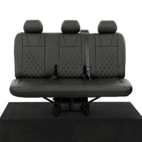 UK Custom Covers Leatherette Rear Bench Seat Covers - To Fit VW Transporter T6/T6.1 Sportline Kombi (2015 Onwards)