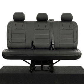 UK Custom Covers Leatherette Rear Bench Seat Covers - To Fit VW Transporter T6/T6.1 Sportline Kombi (2015 Onwards)