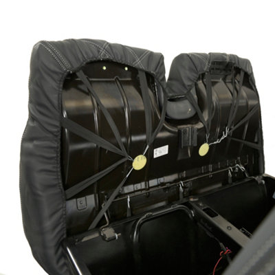 UK Custom Covers Leatherette Tailored Single/Double Front Seat Covers - To Ft VW Transporter T5 T26 T28 T30 T32 2003 On - 3