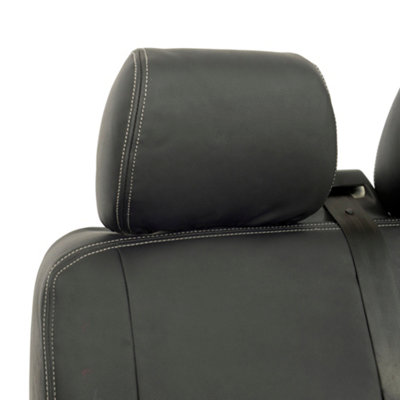 UK Custom Covers Leatherette Tailored Single/Double Front Seat Covers - To Ft VW Transporter T5 T26 T28 T30 T32 2003 On - 5