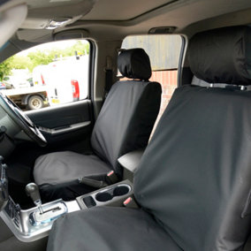 UK Custom Covers Tailored Front Seat Covers - Compatible with Nissan Navara D40 Double Cab 2002-2016