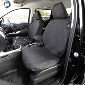 UK Custom Covers Tailored Front Seat Covers - Compatible With Nissan Navara NP300 Double Cab 2016 Onwards