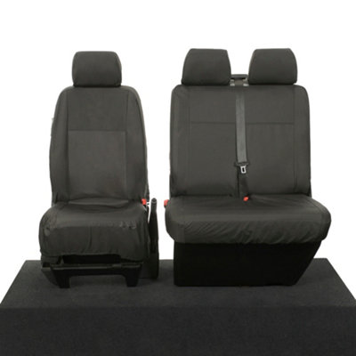 Quality Grey Fabric Seat Covers Single & Double 2+1 For Vw Transporter T4 T5 T6 | UK