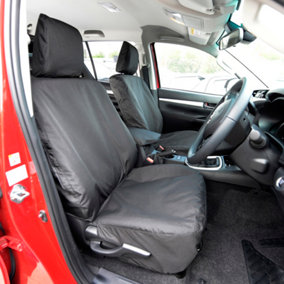 UK Custom Covers Tailored Front Seat Covers - To Fit Toyota Hilux Active (Base Model) 2016 Onwards