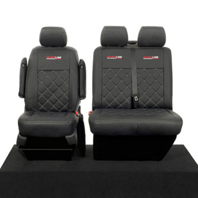 UK Custom Covers Tailored Leatherette Front Seat Covers Logo