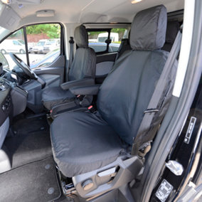 UK Custom Covers Tailored Single/Single Front Seat Covers - To Fit Ford Transit Custom 2013-2023