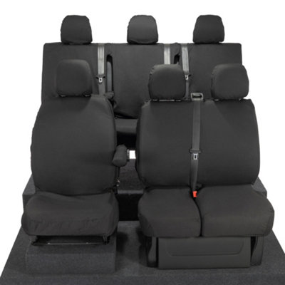 UK Custom Covers Tailored Waterproof Front and Rear Seat Covers - To Fit Nissan Primastar Tekna+ Crew Cab (2022 Onwards)