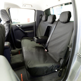 UK Custom Covers Tailored Waterproof Rear Seat Covers - To Fit Ford Ranger Double Cab T6 2016 Onwards