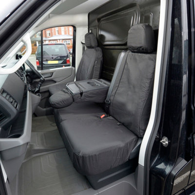 UK Custom Covers VW Crafter 2017+ Black Front Seat Covers - 3 Seats ...