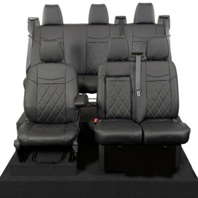 SEAT COVERS FOR Ford Transit Custom ECO LEATHER Bentley Stitching Seats 2+1