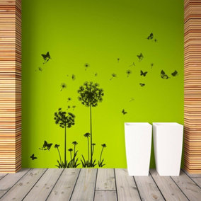 UK Dandelion Butterflies Flowers Wall Stickers Mural Decals Art Decor Paper Stock Clearance
