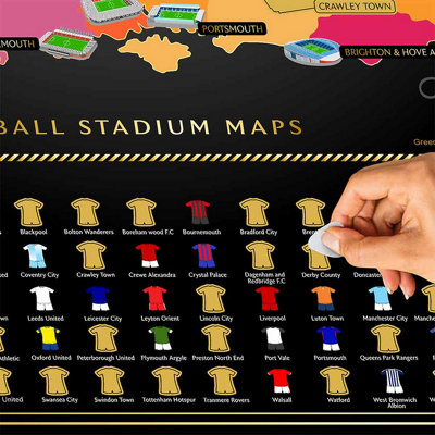 UK Football Stadium Scratch Map - 4
