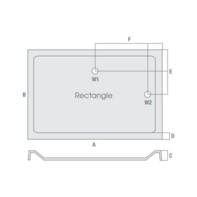 UK Home Living 1000x760mm Rectangular stone resin Shower Tray with Waste