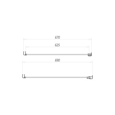 UK Home Living Avalon 1400mm Sliding Door with 700mm Side Panel with 1400x700 mm tray and waste - 3