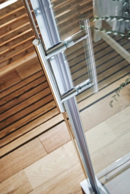 UK Home Living Avalon 1400mm Sliding Door with 900mm Side Panel - 4