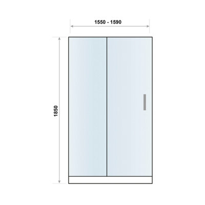 UK Home Living Avalon 1600mm Sliding door with 1600x800mm tray and waste