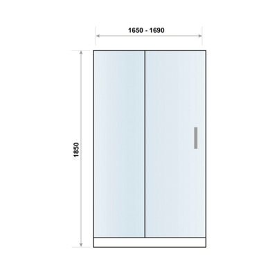 UK Home Living Avalon 1700mm Sliding Door with 800mm Side Panel