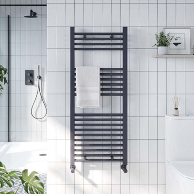 UK Home Living Avalon 22mm Straight Towel Rail 400mm x 1200mm - Anthracite