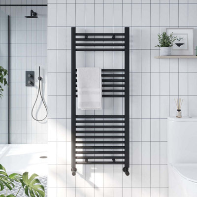 UK Home Living Avalon 22mm Straight Towel Rail 400mm x 1200mm - Black