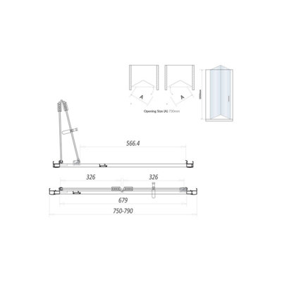 UK Home Living Avalon 800mm Bi-fold Door with 800mm Side Panel with 800x800mm tray and waste