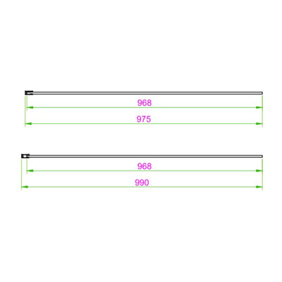 UK Home Living Avalon 8mm Fluted Glass Wetroom Panel 1000mm with 800mm fluted glass end panel Chrome