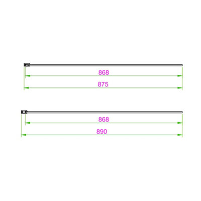 UK Home Living Avalon 8mm Fluted Glass Wetroom Panel 1200mm with 900mm fluted glass end panel Brushed Brass - 3
