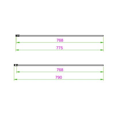 UK Home Living Avalon 8mm Fluted Glass Wetroom Panel 800mm Brushed Brass