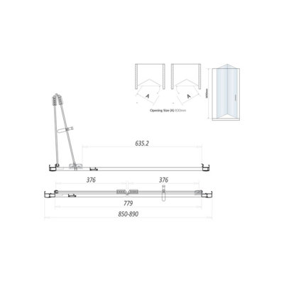 UK Home Living Avalon 900mm Bi-fold Door with 1000mm Side Panel