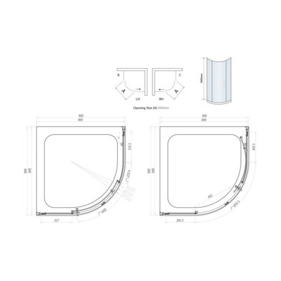 UK Home Living Avalon 900mm Single Door Quad