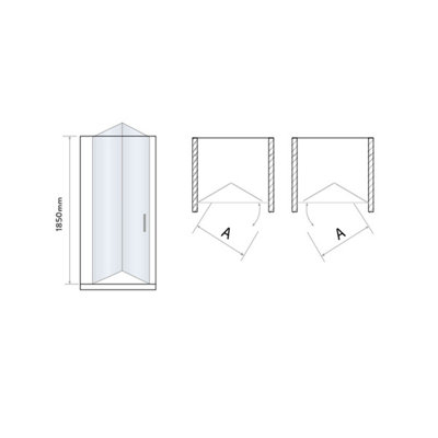 UK Home Living Avalon Bi-fold door for corner 900mm door with 900mm side panel - Black