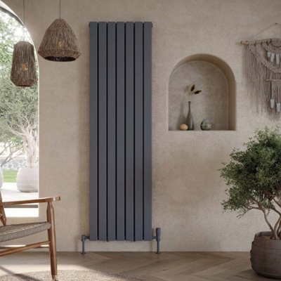 UK Home Living Avalon Bravo Designer Radiator Single 1600mm x 408mm - Anthracite