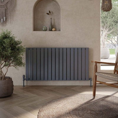 UK Home Living Avalon Bravo Designer Radiator Single 600mm x 1158mm Anthracite