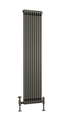 UK Home Living Avalon Column Designer Radiator 2 col 1800 x 416mm 9 Sections Raw Metal