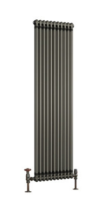 UK Home Living Avalon Column Designer Radiator 2 col 1800 x 504mm 11 Sections Raw Metal