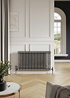 UK Home Living Avalon Column Designer Radiator 2 col 600 x 988mm 22 Sections Raw Metal