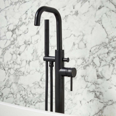 UK Home Living Avalon Core Freestanding Bath Shower Mixer Black