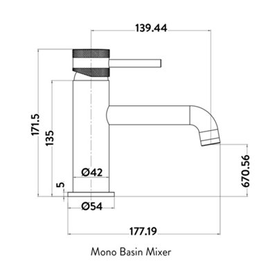 UK Home Living Avalon Core Mono Basin Mixer Gunmetal