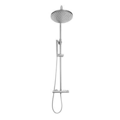 UK Home Living Avalon Core Round Rigid Riser Shower Chrome