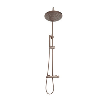 UK Home Living Avalon Core Round Rigid Shower Brushed BRONZE - 3