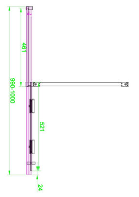 UK Home Living Avalon Designer 8mm Minimal Frame Sliding Door 1000mm Chrome with 700mm side panel - 4