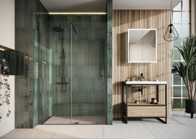 UK Home Living Avalon Designer 8mm Minimal Frame Sliding Door 1100mm Gunmetal Price Comparisons | Compare The Build