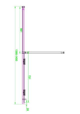 UK Home Living Avalon Designer 8mm Minimal Frame Sliding Door 1400mm Chrome with 900mm side panel - 4