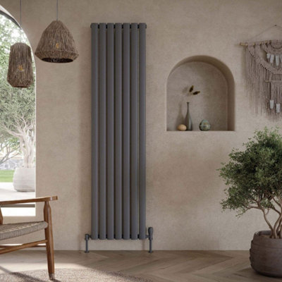 UK Home Living Avalon Designer Radiator Single 1800mm x 236mm Anthracite