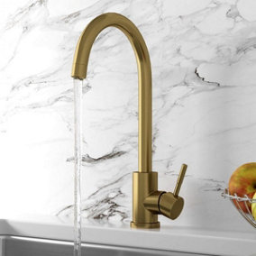 UK Home Living Avalon Icon Brushed Brass Kitchen Mixer Tap