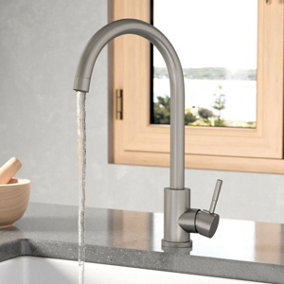 UK Home Living Avalon Icon Brushed Stainless Steel Kitchen Mixer Tap