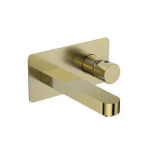 UK Home Living Avalon Koko Wall mounted Tap Brushed Brass for basin or bath
