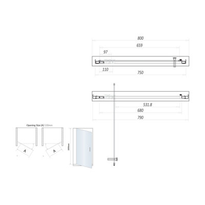 UK Home Living Avalon New range offer price Brushed Brass 6mm 800mm Pivot Door (1900mm) with 700mm side panel